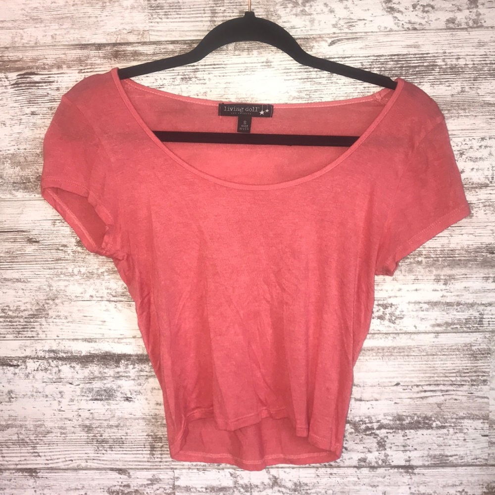 Coral colored crop top